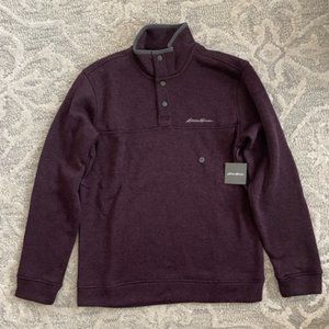 Men's Eddie Bauer Fleece Snap - Size M - Eggplant color - NWT